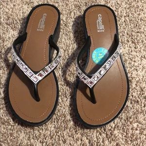 Capelli New York Girls Wedge Shape Flip Flops
